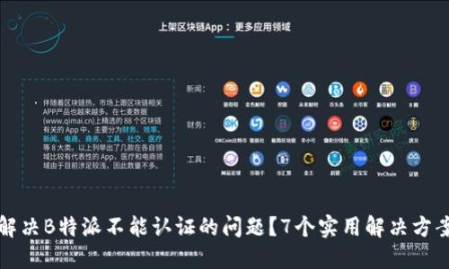 如何解决B特派不能认证的问题？7个实用解决方案推荐