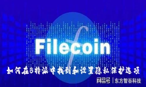 如何在B特派中找到和设置隐私保护选项